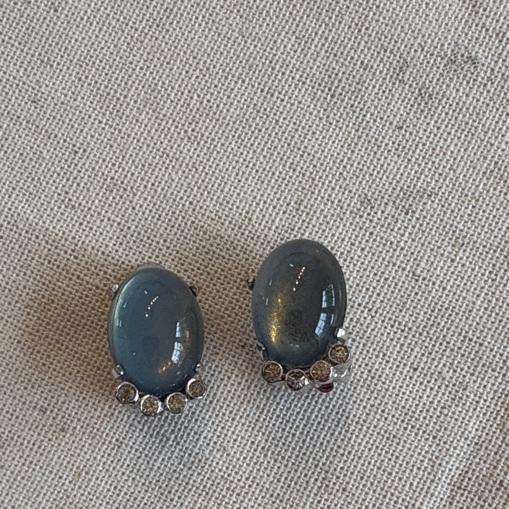 Chic Blue and Silver Stud Earrings